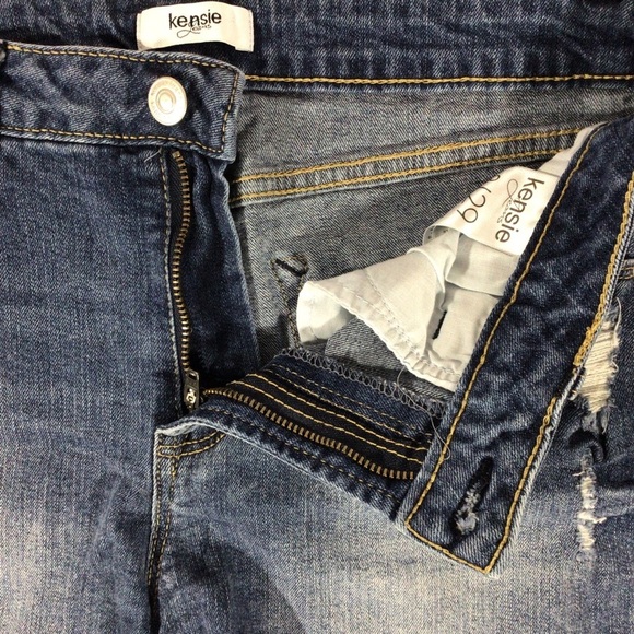 Kensie Jeans Distressed Frayed Blue Denim Shorts - Size 8/29 - Picture 4 of 7